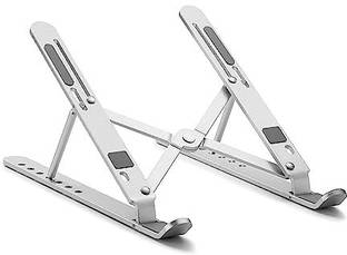 Silver laptop stand on a white background