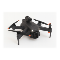 Black drone with propellers on a white background