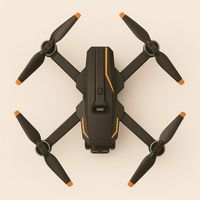 Black and orange drone on a beige background