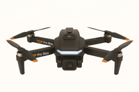 P18 Pro Foldable Quadcopter drone in black front angle on a white background